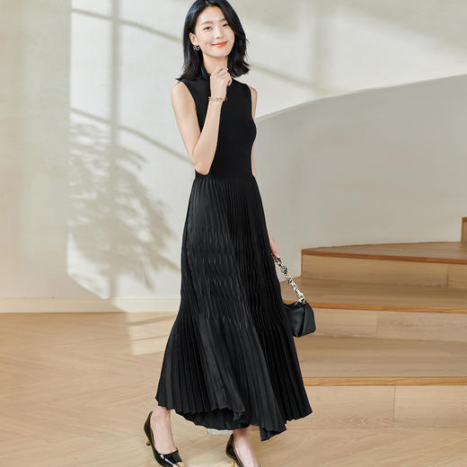 【折纸工艺拼接设计感针织百褶裙】流动的艺术感 折纸工艺 呈现重工奢华之美 休闲韵味与洒脱优雅连衣裙0252 商品图2