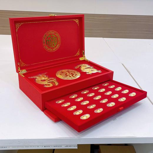 【限时克减150元】足金999 #婚庆 龙凤双喜金元宝摆件礼盒婚庆礼盒陪嫁嫁妆新婚订婚摆件礼盒（配精美包装/手提袋、NGTC国检证书）(ATBJ00010)（预售产品下单后不退款不退货不换货不补差价） 商品图2