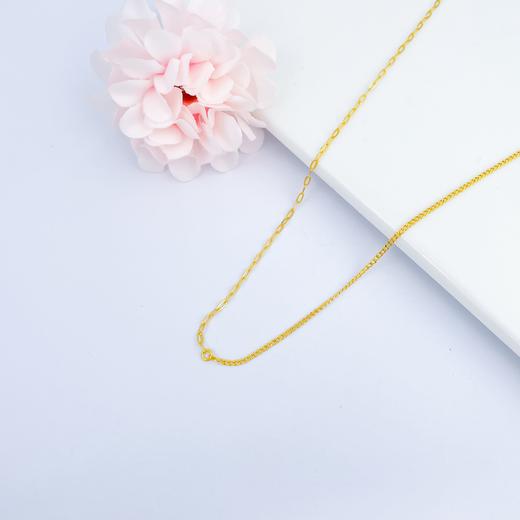 【限时克减150元】足金999 (足金999字印)5G黄金AB链侧身链间十字链项链(5GXL00048)（预售产品下单后不退款不退货不换货不补差价） 商品图1