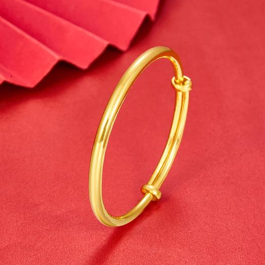 【限时克减150元】足金999.9 (面宽约4.2-4.6mm)空心手镯光面推拉手镯光圈推拉手镯素圈推拉手镯圆管推拉手镯(HWSZ00001-01)（预售产品下单后不退款不退货不换货不补差价） 商品图2
