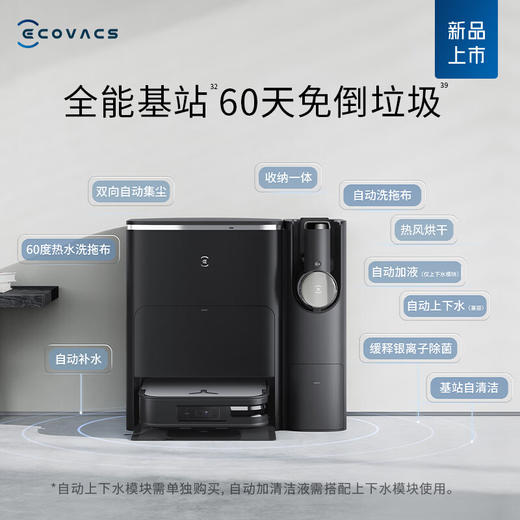 科沃斯（ECOVACS）扫地机器人扫拖一体X2 COMBO高配基站+吸尘器自动清洗集尘 60°C热水洗拖布多功能一体机立体清洁 商品图3