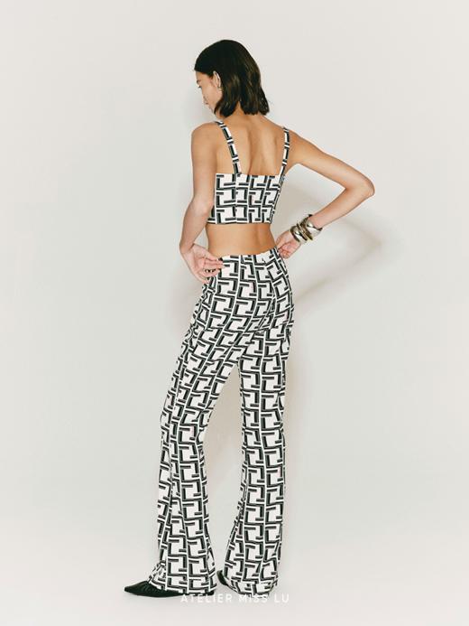 【微醺日】品牌定制字母印花吊带短上衣 商品图2