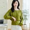 米思阳2026春季新款优雅别致肌理感衬衫蝴蝶结修身绿色上衣女0460 商品缩略图3