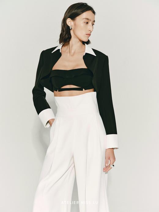 【羽墨】造型感吊带抹胸短款上衣 商品图1