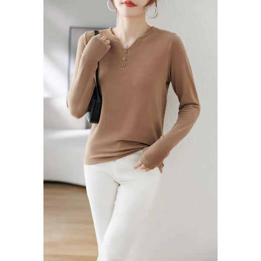 女士圆领羊毛套头衫柔软亲肤手感好[FF24802] 商品图1