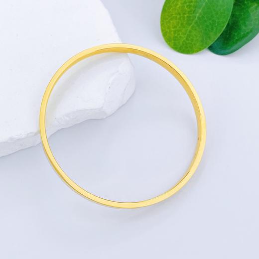 【限时克减150元】足金999.9 【精品】实心固口镜面金螺丝纹手镯(AISZ00375)（预售产品下单后不退款不退货不换货不补差价）（预售产品下单后不退款不退货不换货不补差价） 商品图1