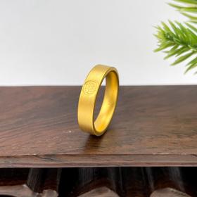 【限时克减150元】足金999.9 古法空心福字四方素圈戒固口圈戒（面宽约4.5-5mm）(AIGFJZ00035)（预售产品下单后不退款不退货不换货不补差价