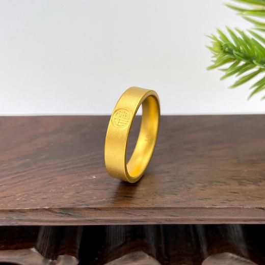 【限时克减150元】足金999.9 古法空心福字四方素圈戒固口圈戒（面宽约4.5-5mm）(AIGFJZ00035)（预售产品下单后不退款不退货不换货不补差价 商品图0