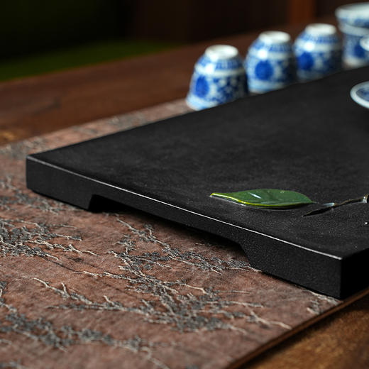 陆羽独秀茶盘高端乌金石湿泡茶台家用新中式轻奢茶具托盘石茶台 商品图9