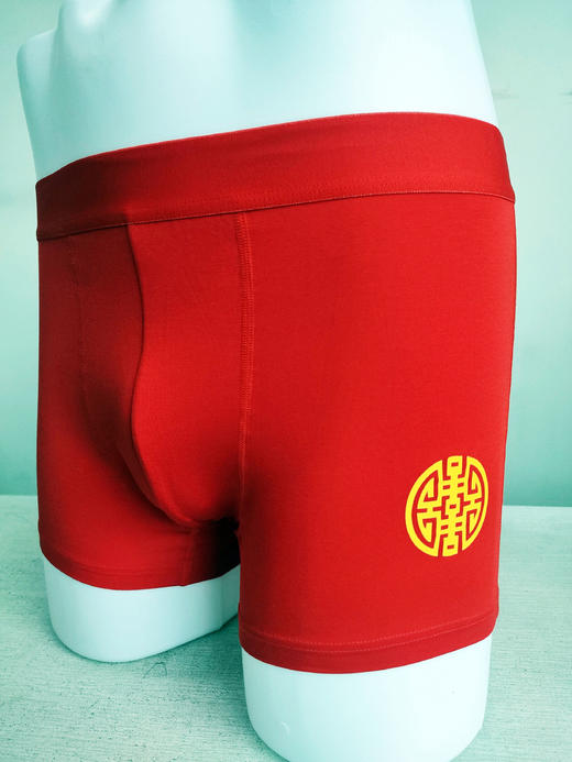 新春特别企划男式莫代尔红短裤WD035 商品图3