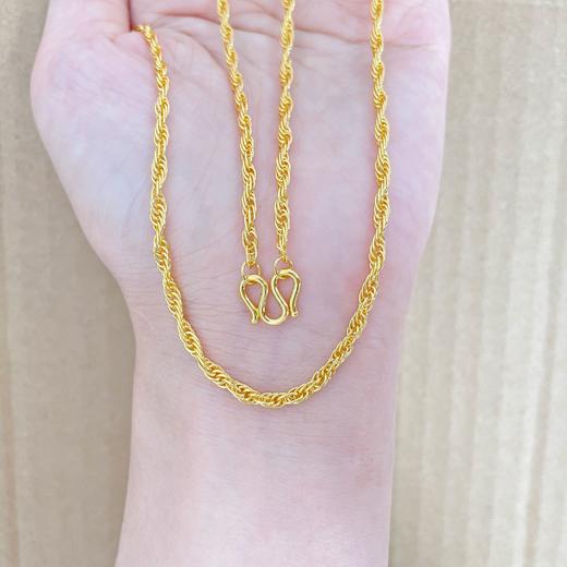 【限时克减150元】足金999.9 仿绳链项链(XL00009-05)补差价）补差价）预售产品下单后不退款不退货不换货不补差价 商品图2