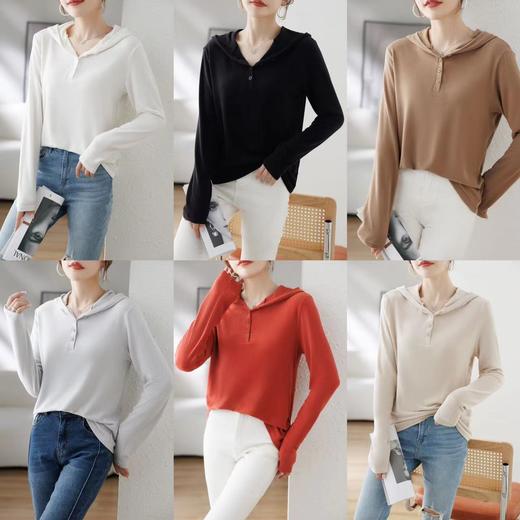 女士带帽羊毛休闲衣柔软亲肤手感好[FF24801] 商品图0