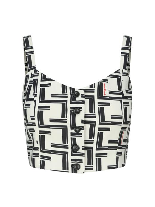 【微醺日】品牌定制字母印花吊带短上衣 商品图4