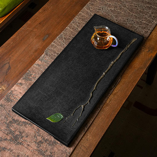 陆羽独秀茶盘高端乌金石湿泡茶台家用新中式轻奢茶具托盘石茶台 商品图13