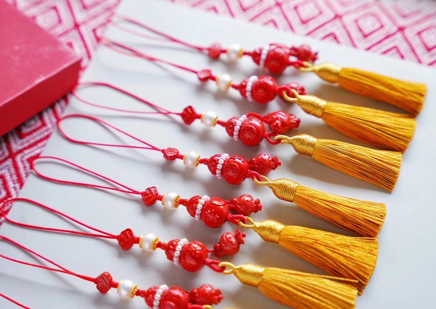 祥云朱砂吉祥葫芦流苏挂