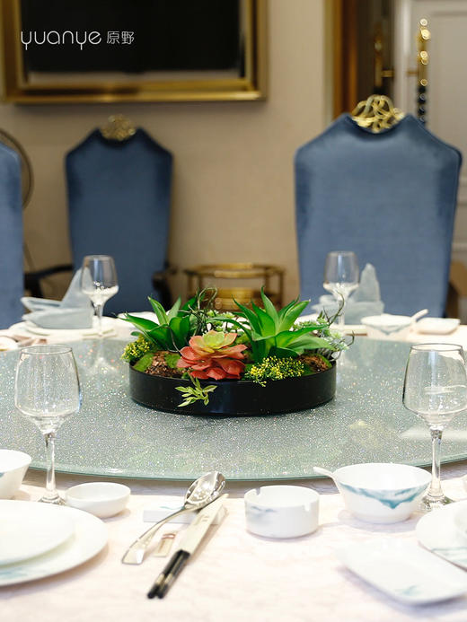 新中式酒店餐桌花摆花高档仿真花假花花艺摆件客厅圆桌摆设装饰花 商品图2
