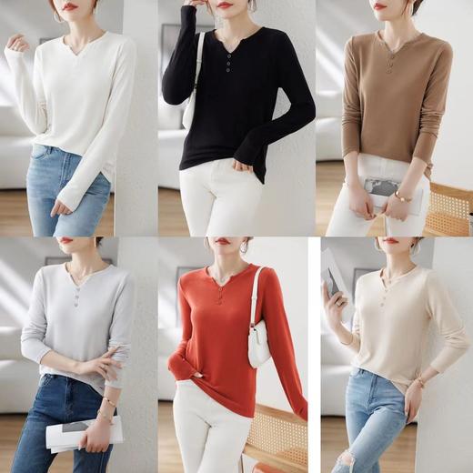 女士圆领羊毛套头衫柔软亲肤手感好[FF24802] 商品图0