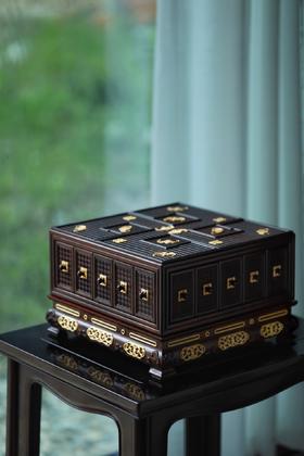 万字有福°酸枝×瘿木多宝盒