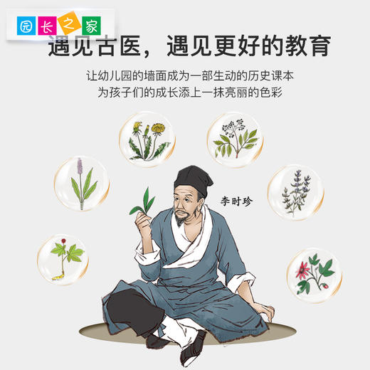 中国古代名医和中草药文化墙贴 商品图1