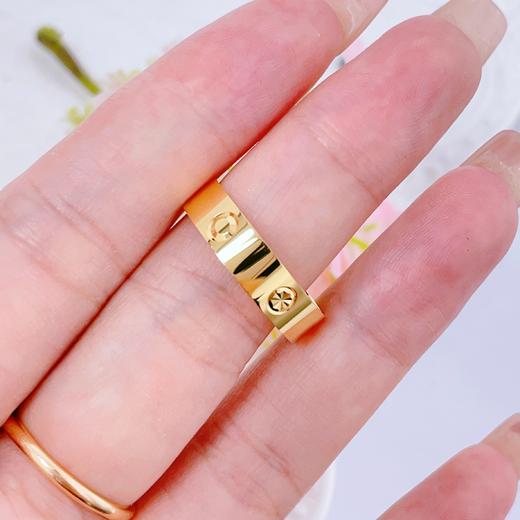 【限时克减150元】足金999.9 【精品】实心固口镜面金螺丝纹圈戒米字纹间圆纹圈戒(AIJZ00023)（预售产品下单后不退款不退货不换货不补差（预售产品下单后不退款不退货不换货不补差 商品图3