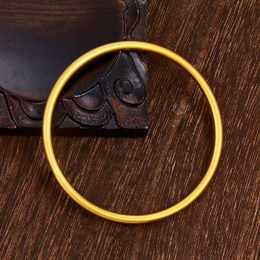 【限时克减150元】足金999.9 【油亮半空心】古法传承(面宽约3.1-3.3mm)古法光圈古法素圈固口古法手镯(GFSZW00022-06)（预售产品下单后不退款不退货不换货不补差价） 商品图0