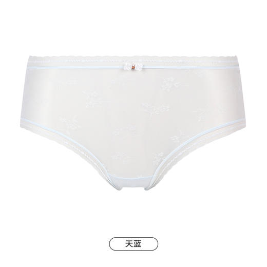 都市丽人基础系列薄透丝滑内裤女锦泳提花女士内裤速干中腰平角内裤LK45A1 商品图9