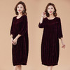 百搭显瘦，通勤七分袖中长款真丝植绒大码连衣裙HR-JILIYA2337 商品缩略图4