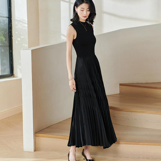 【折纸工艺拼接设计感针织百褶裙】流动的艺术感 折纸工艺 呈现重工奢华之美 休闲韵味与洒脱优雅连衣裙0252 商品图3