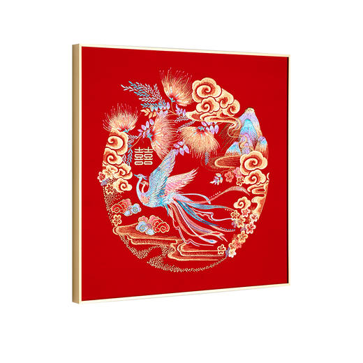 多喜爱婚庆刺绣装饰画  喜嫁装饰系列 喜结同心cs 商品图6