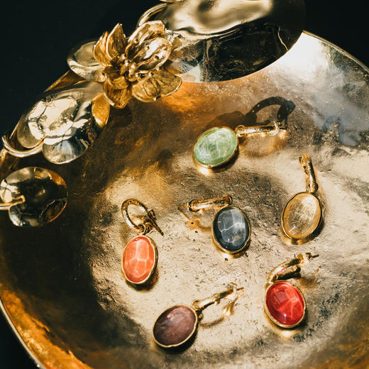 北京仓｜Goossens Paris-新春Look-Cabochons 石榴红色 耳环（不对称）［法国设计师］ 商品图4