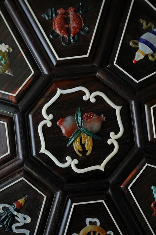 大红酸枝百宝嵌°八宝果盒 商品图7