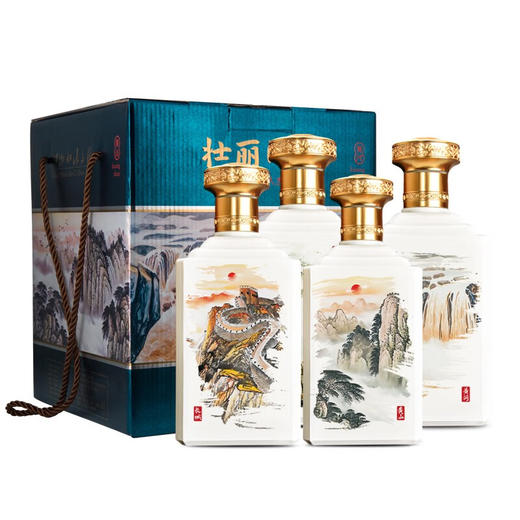 纯元 53度酱香型高度粮食礼盒白酒 壮丽河山 500ml×4瓶整箱装 商品图0