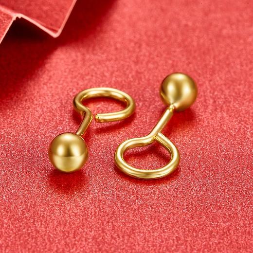 【限时克减128元】足金999.9 空心光珠泡钉（约4mm）耳钉(ES00001-03)（预售产品下单后不退款不退货不换货不补差价 商品图2