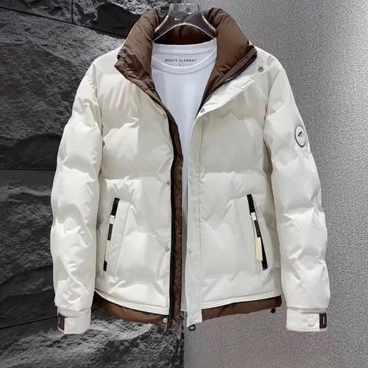 PX-8835码羽绒服男女同款白鸭绒拼色立领保暖外套 商品图3