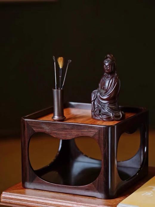 紫光檀+缅花【云清】香几 商品图3