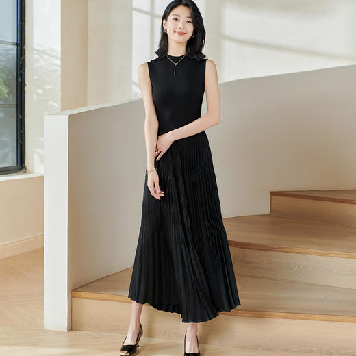 【折纸工艺拼接设计感针织百褶裙】流动的艺术感 折纸工艺 呈现重工奢华之美 休闲韵味与洒脱优雅连衣裙0252 商品图4