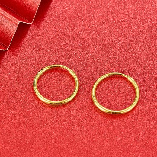 足金999.9 黄金空心光面耳圈(ES00029-06)（预售产品下单后不退款不退货不换货不补差价（预售产品下单后不退款不退货不换货不补差价 商品图1
