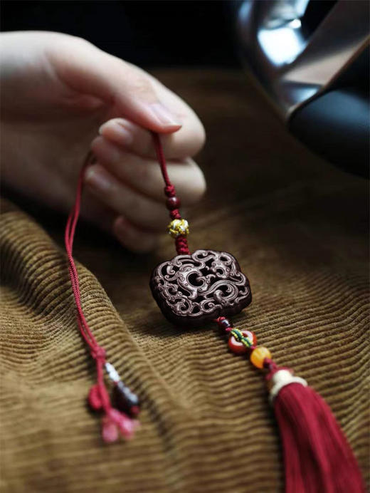 3.8cm 凤凰来仪°紫檀车挂 商品图1