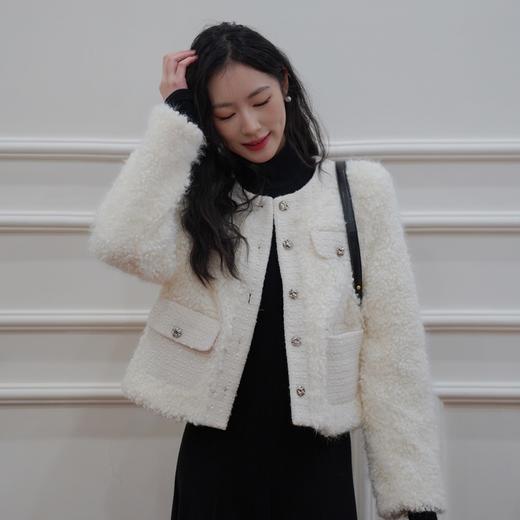 两三事2024秋冬新款冬季短外套小香风外套女气质短款时尚法式圆领 商品图1