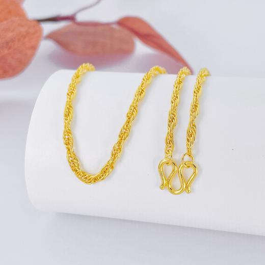 【限时克减150元】足金999.9 仿绳链项链(XL00009-05)补差价）补差价）预售产品下单后不退款不退货不换货不补差价 商品图0