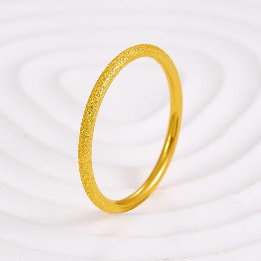 【限时克减150元】足金999 #条戒 #超轻 5G超轻黄金空心素圈戒线戒三生三世喷砂固口圈戒(AG5GJZ00055)（预售产品下单后不退款不退货不换货不补差价） 商品图1
