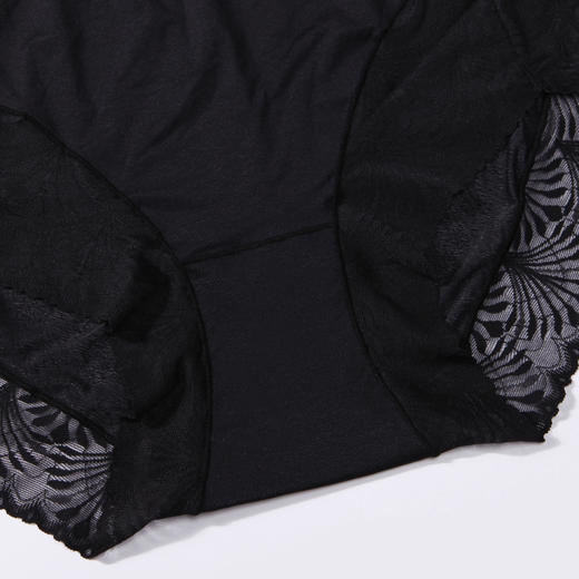 都市丽人基础系列宽版包覆内裤女蕾丝女士内裤中腰平角内裤LK45G1 商品图3