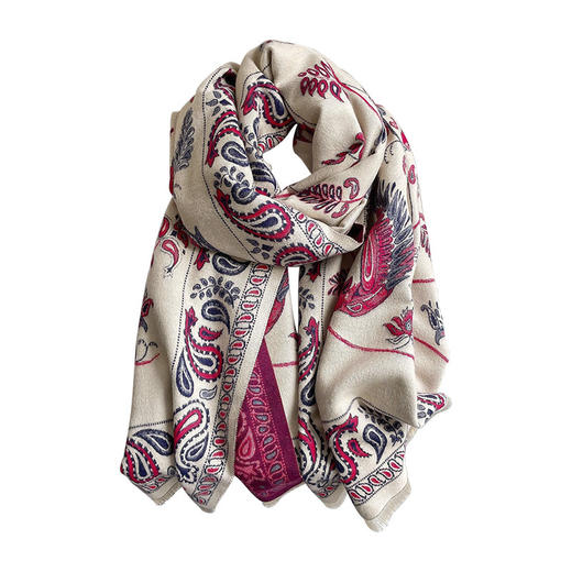 秋冬季新款【仿羊绒围巾女 韩版加厚防寒】保暖外搭 大披肩围脖 商品图4