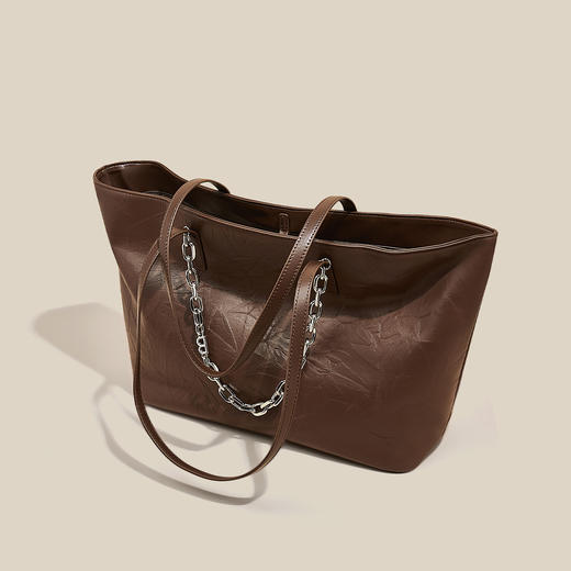 Safiya/索菲娅2024新品头层牛皮新款爆款大容量托特包时尚女士手提单肩斜挎包 SF900575Y 商品图7