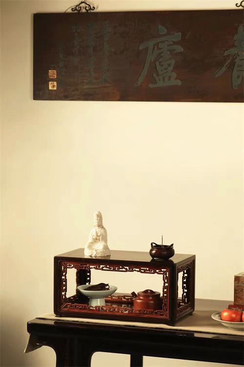 酸枝镶缅花【拐子纹】香几 商品图5