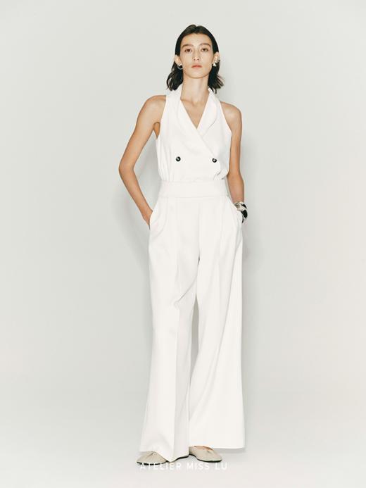 【晨光】无袖削肩交叠裹身直身上衣 商品图0