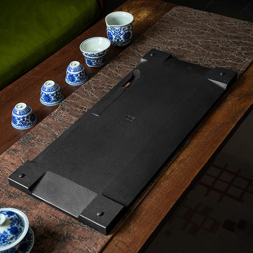 陆羽独秀茶盘高端乌金石湿泡茶台家用新中式轻奢茶具托盘石茶台 商品图5