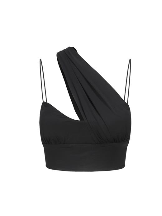 【夜幕琉璃】斜拉设计弹力针织吊带造型上衣 商品图4