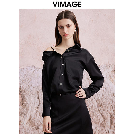 VIMAGE纬漫纪春季新款时尚大方修身显瘦通勤衬衫V2109704 商品图0