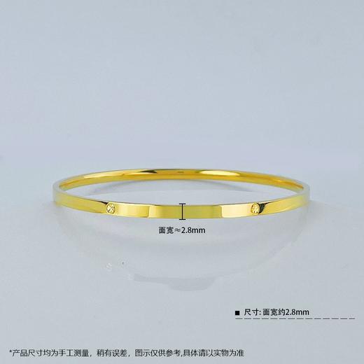 【限时克减150元】足金999.9 【精品】实心(面宽约2.6-3mm)车花螺丝纹固口镜面金手镯(AISZ00103-1)（预售产品下单后不退款不退货不换货不补差价） 商品图2